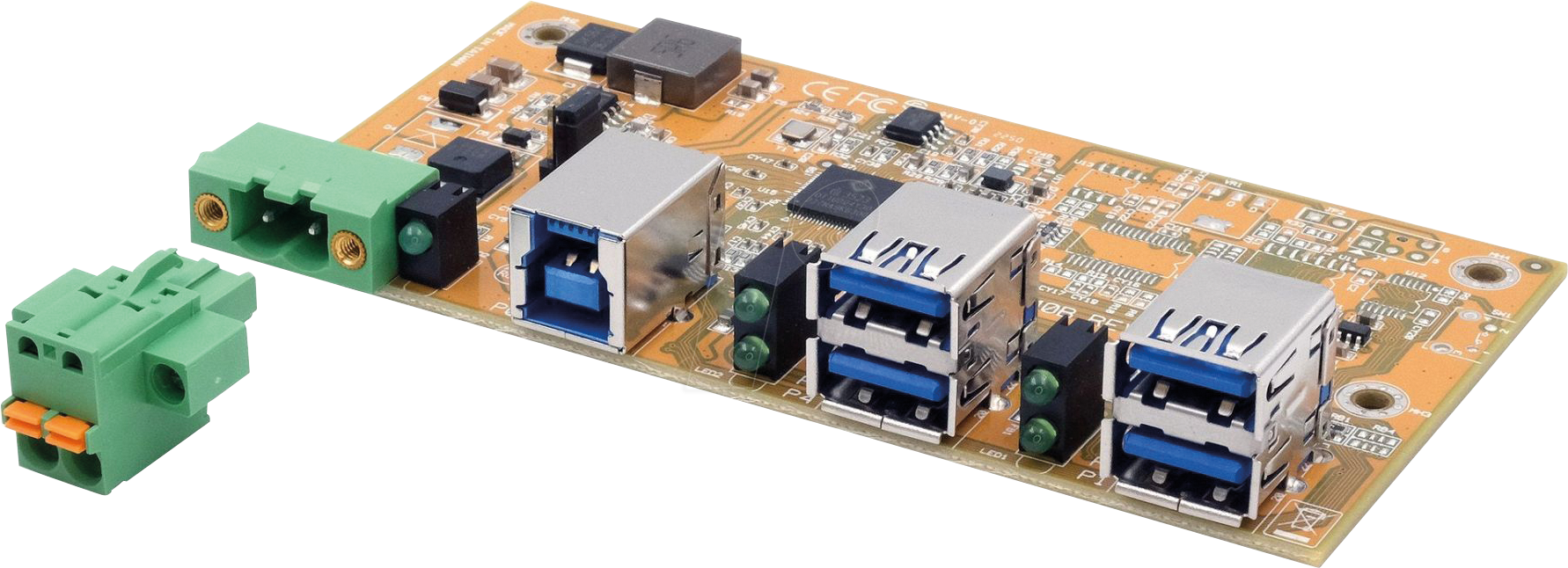 EXSY 1185HMVS2PL - USB 3.2 Gen 1 4-Port HUB-Platine, 15kV ESD