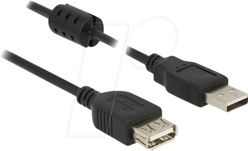 DELOCK 84882 - USB 2.0 Verlängerungskabel A Stecker > A Buchse, 0,5 m, schwarz