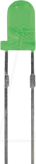 EVL 204-10SYGD - LED, 3 mm, bedrahtet, grün, 50 mcd, 60°