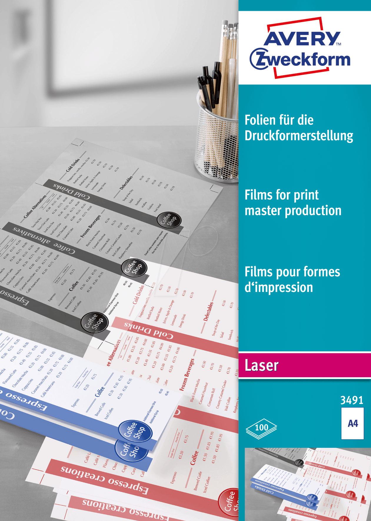 FOLIE 3491 - Overheadfolie, DIN A4, 100 Blatt