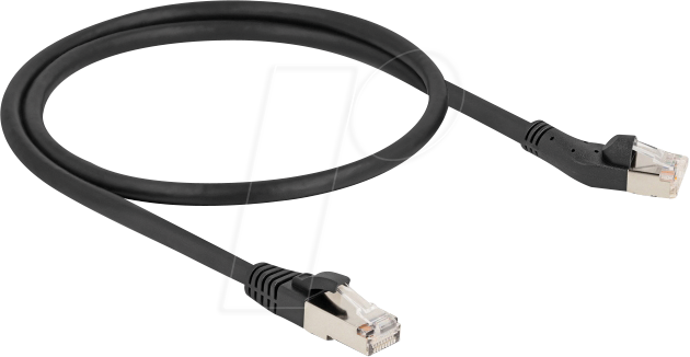 DELOCK 80749 - Patchkabel Cat.8.1 S/FTP, 45° links / gerade, 0,5 m, schwarz