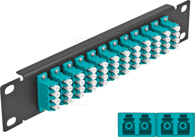 DELOCK 66779 - LWL Patchpanel, 10'', 12-Port, LC Quad, 1HE, schwarz