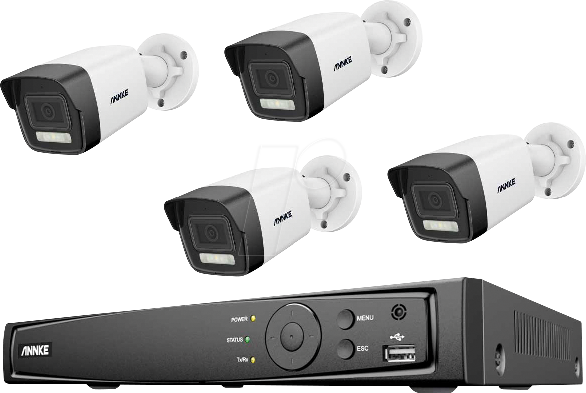 ANNKE N48PI91D42 - Netzwerk-Videorekorder, Set inkl. 4 Kameras