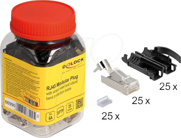 Thumbnail - DELOCK 66990 - RJ45 Modular Stecker, Cat.6a, 25 Stück