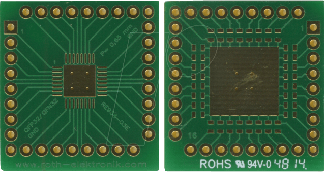 RE 934-03E - Multiadapter QFP32 & QFN32 P=0,65 mm RM 2,54 mm