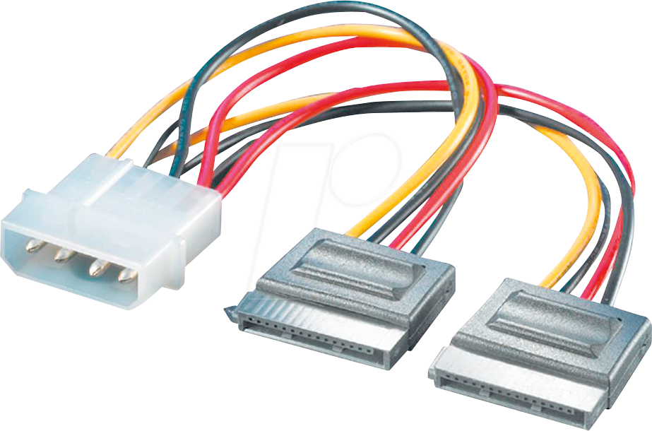 Thumbnail - ROLINE 11031050 - 4 Pin HDD Buchse > 2x SATA Buchse, 0,12 m