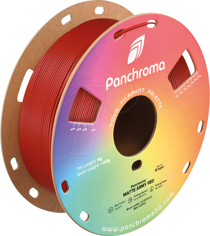 POLYMAKER CA4013 - Filament, Panchroma PLA, Matte Army Red, 1,75 mm, 1 kg