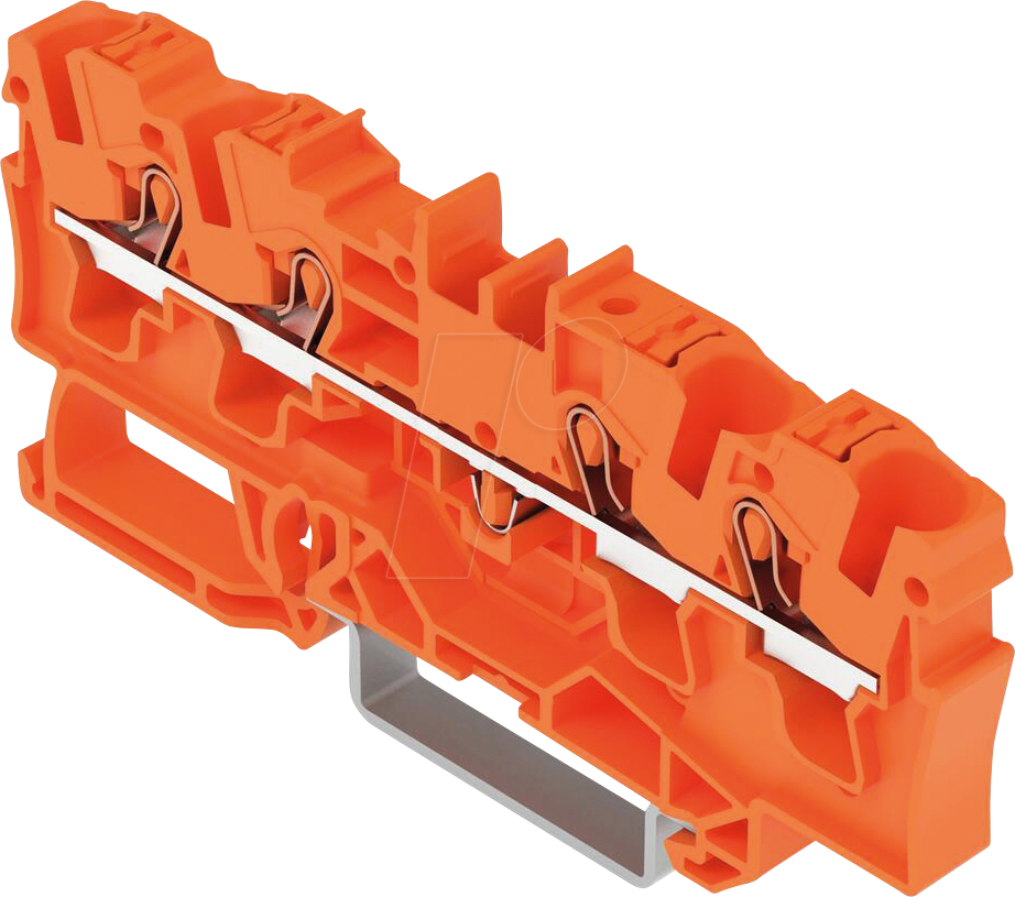 WAGO 2204-1402 - 4-Leiter-Durchgangsklemme, mit Drücker 4 mm², orange