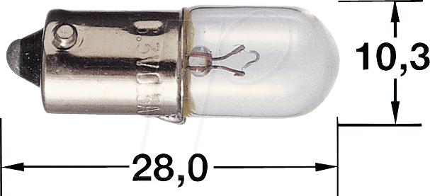 L 3490B - Signal-Kleinröhrenlampe, BA9s, T3 1/4, 130 V, weiß
