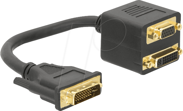AD DVI 220 - DVI Adapter, DVI-I Stecker zu DVI-I und VGA Buchse