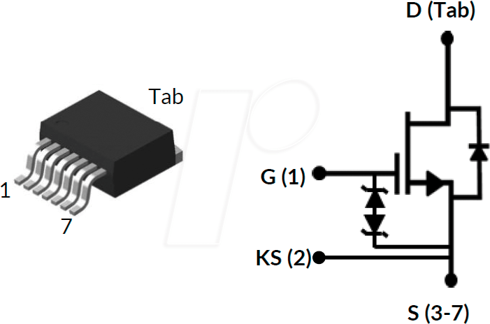 UF3C065080B7S - SiC-Kaskode-FET, 650V 27A Rdson 0,08R, D²Pak-7L