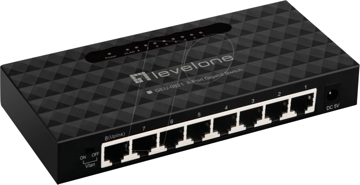 LEVELONE GEU0821 - Switch, 8-Port, Gigabit Ethernet