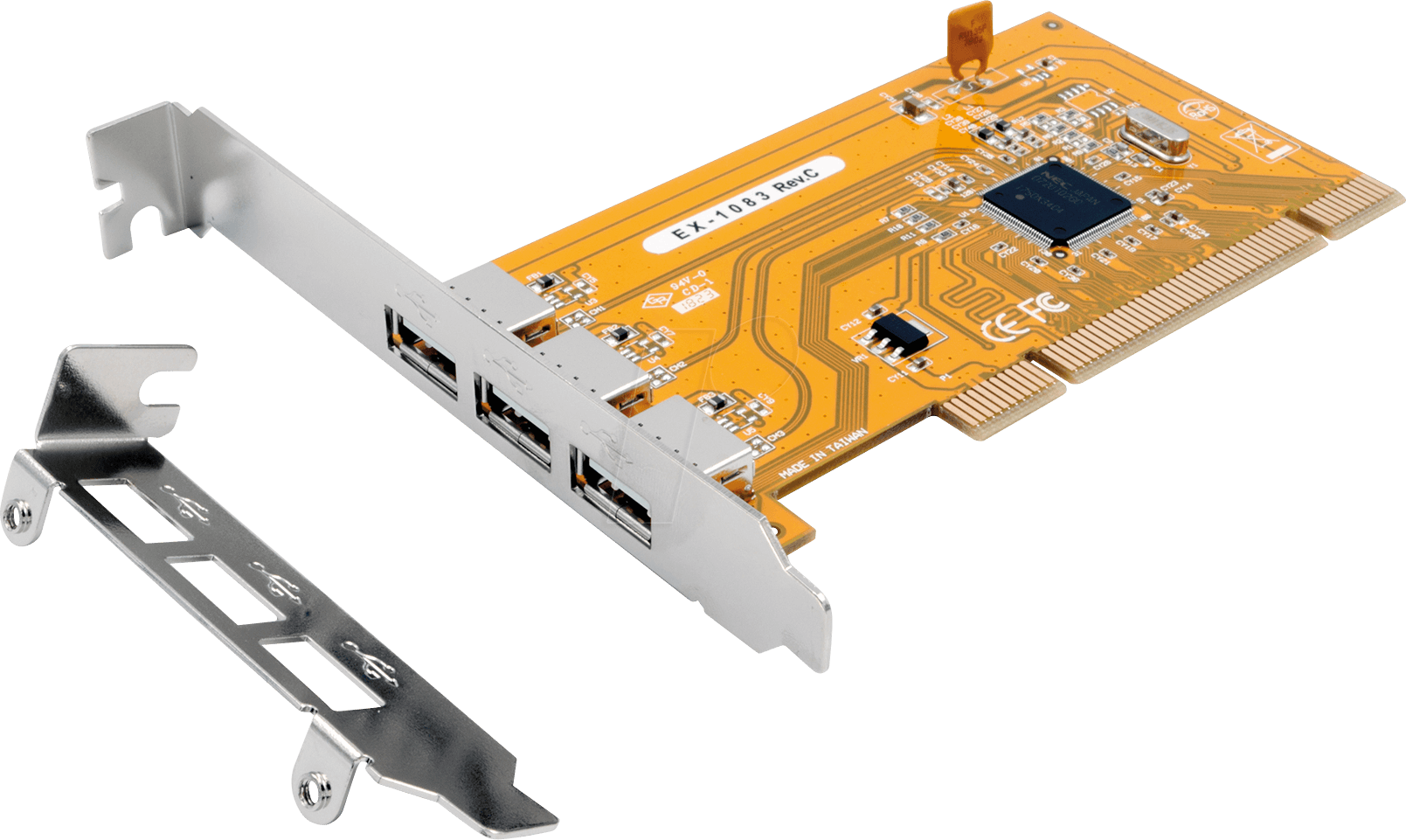 EXSYS EX-1083 - 3 Port USB 2.0 PCI Karte inkl. Low Profile Bügel