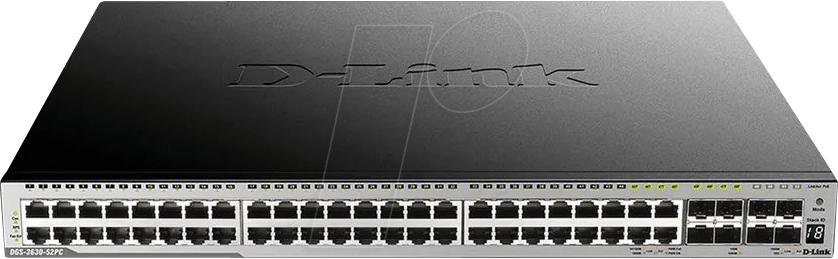 D-LINK G363052PC - Switch, 52-Port, Gigabit Ethernet, PoE+, RJ45/SFP, SFP+