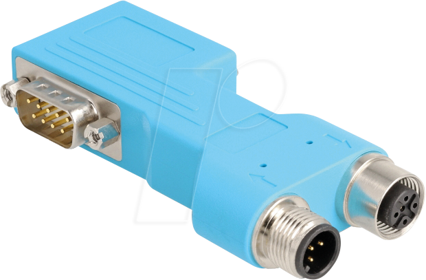 DELOCK 60666 - D-Sub Stecker+Buchse > M12 Stecker+Buchse 5 pin A-kodiert, blau