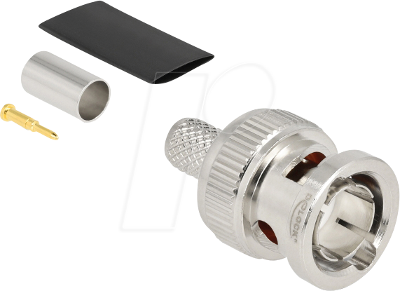 DELOCK 91771 - BNC Stecker zum Crimpen RG59 mit passendem Schrumpfschlauch