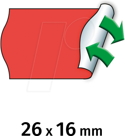 METO 9506168 - Preis-Etiketten, 26x16 mm, ablösbar, rot, 6000 Stück