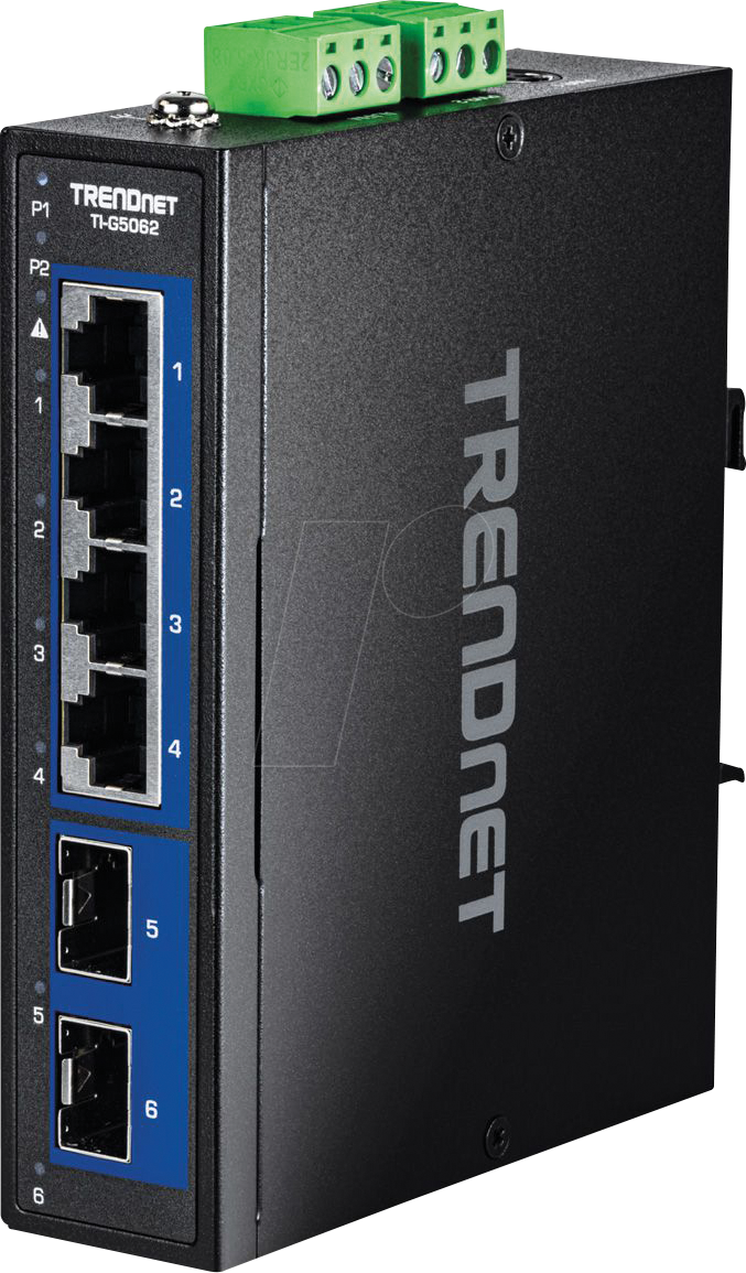 TRN TI-G5062 - Switch, 6-Port, Gigabit Ethernet, DIN Rail