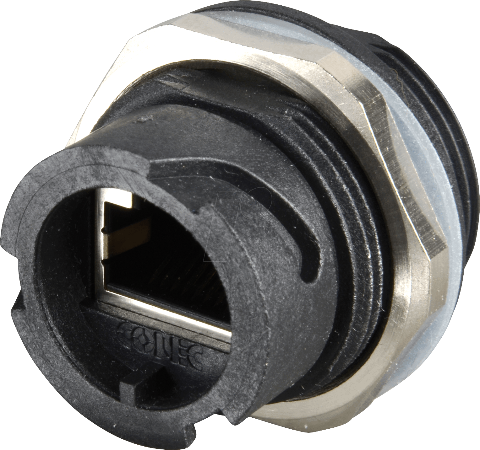 RJ45 EBG LPS - RJ45 Einbaugehäuse, Lötanschluss, ges., sw