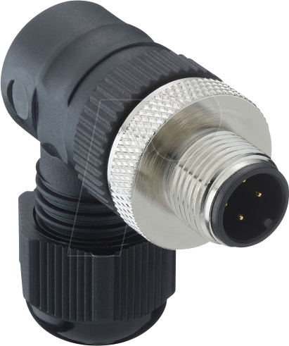 LUT 1255-05-T9CR - Stecker, gewinkelt, M12, 5 pol, schwarz