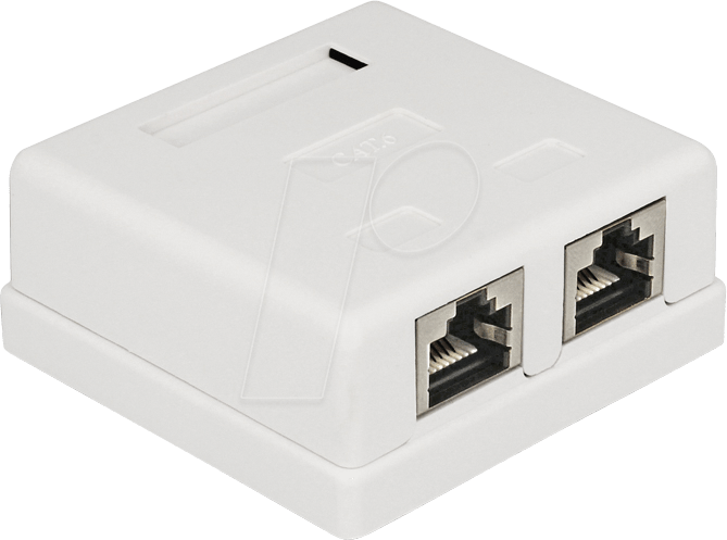 DELOCK 86269 - 2-fach RJ45-Anschlußdose, CAT.6, Aufputz
