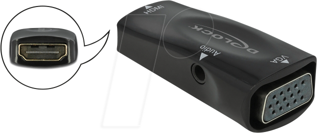 DELOCK 66560 - HDMI Adapter, HDMI Buchse auf VGA Buchse