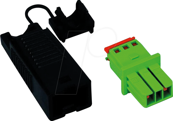 WAGO 893-1002 - Buchse mit Zugentlastungsgehäuse, 2-polig - Kod. E, grün
