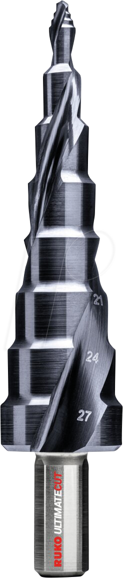 RUKO 101684P - Stufenbohrer, HSS RUnaTEC, Flowstep, L3, Ø 6 - 27 mm