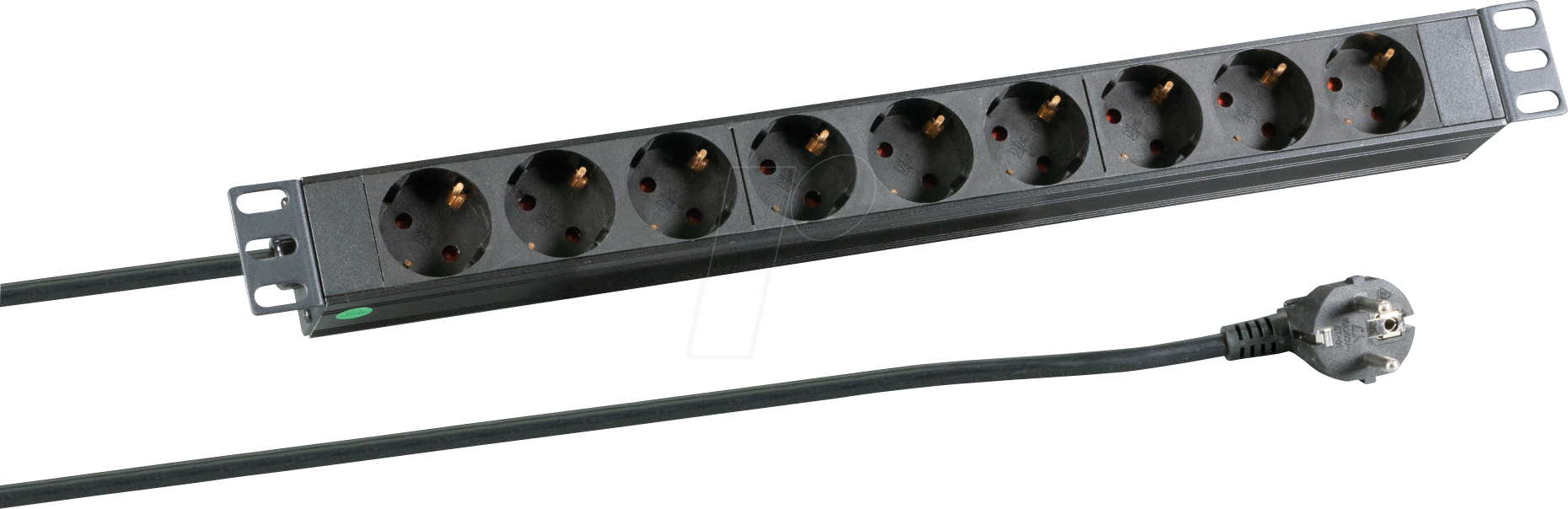 EFB EK631DE.1GR - 19'' 1HE Steckdosenleiste, 9-fach, grau
