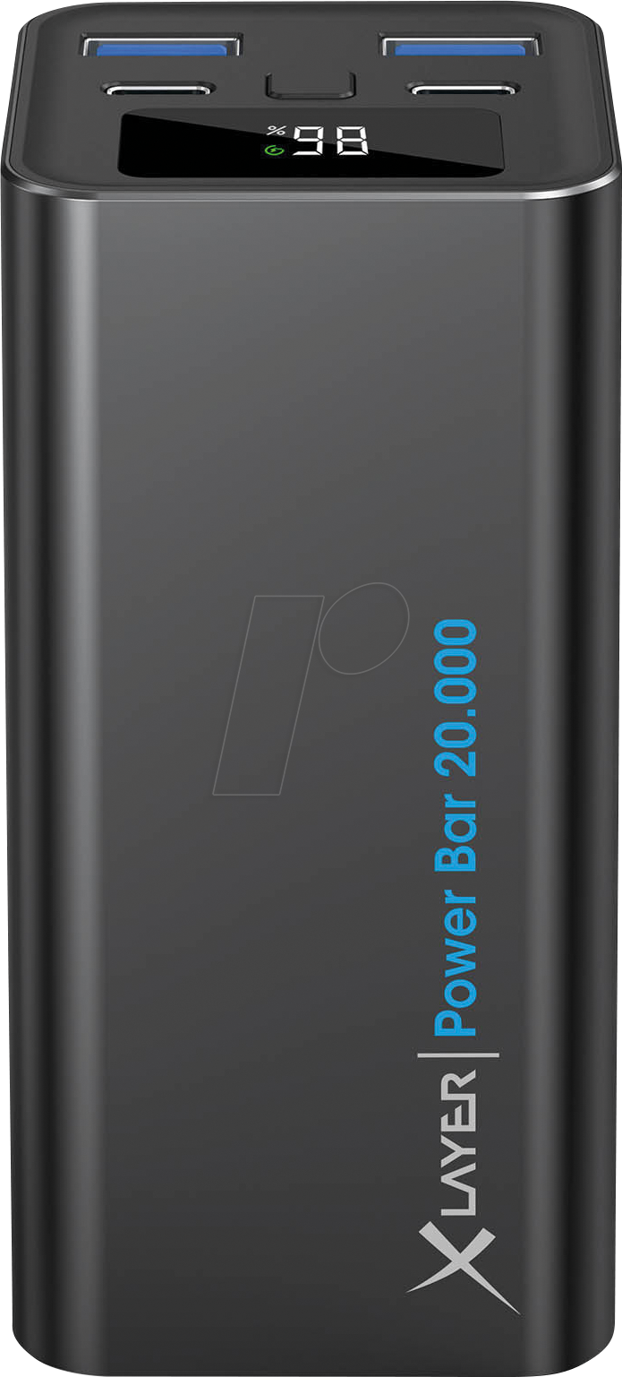 XLAYER 219771 - Powerbank, 20000 mAh, 2x USB-C, 2x USB-A, 65 W