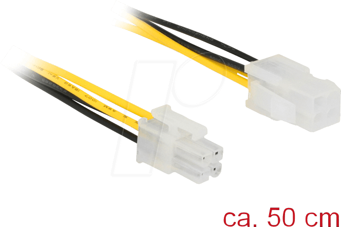 DELOCK 85458 - Power P4 Stecker > P4 Buchse Verlängerung 50 cm Mainboard