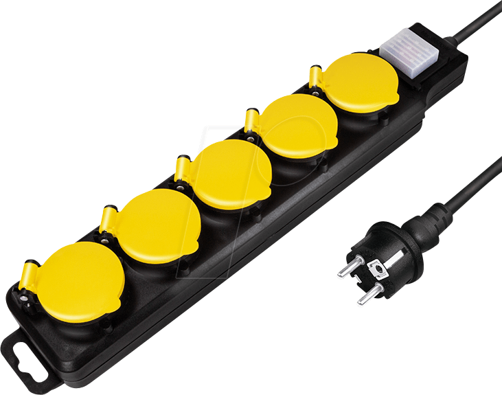 LOGILINK LPS255 - Steckdosenleiste, 5-fach, 1,5 m, mit Schalter, Outdoor