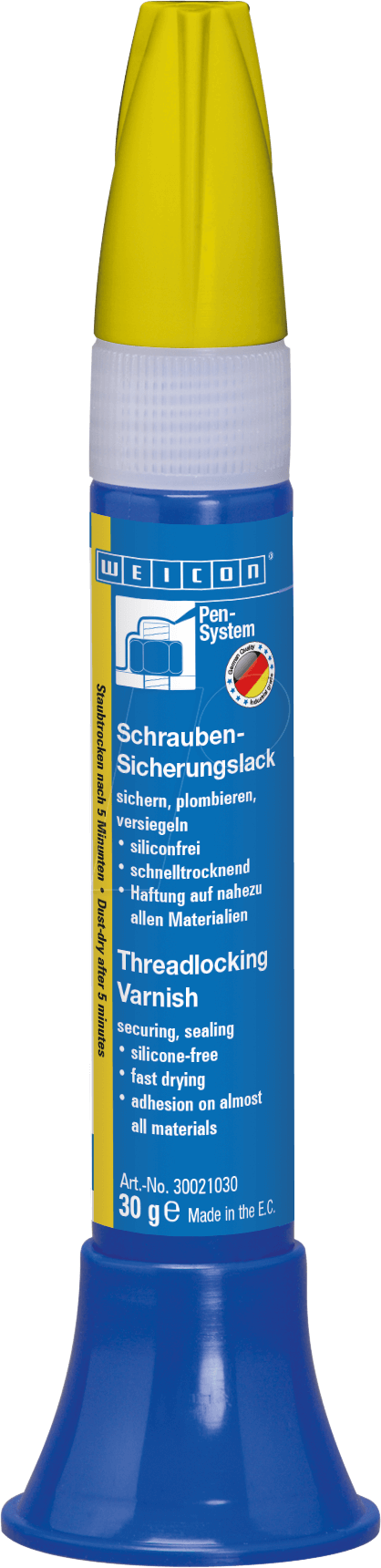 WEICON 30021030 - Schraubensicherung, Lack, gelb, 30 ml