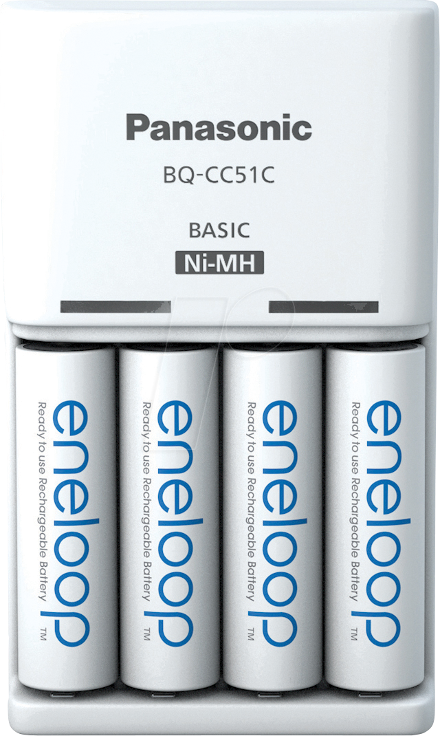 ENELOOP BQ-CC51E - Steckerladegerät, NiMh, inkl. 4x AA (Mignon) Akkus, weiß