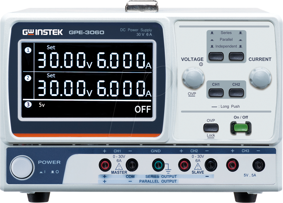GPE-3060 - Labornetzgerät, 0 - 30 V, 0 - 6 A, 385 W, 3 Kanäle, linear