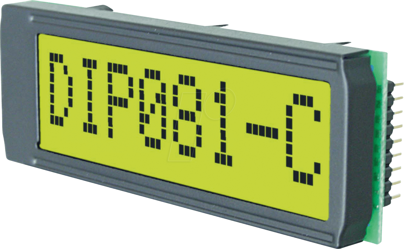 LCD 081 DIP - LCD-Display mit Standardcontroller, Print Montage