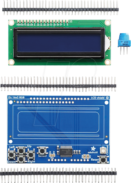 ARDUINO SHD LCD - Arduino Shield - Display LCD-Kit, 16x2 blau/weiß