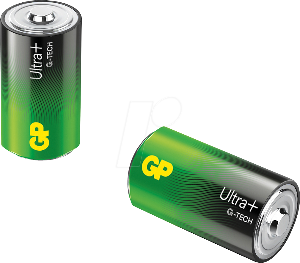 GP UP2 D - Ultra Plus, Alkaline Batterie, D (Mono), 2er-Pack