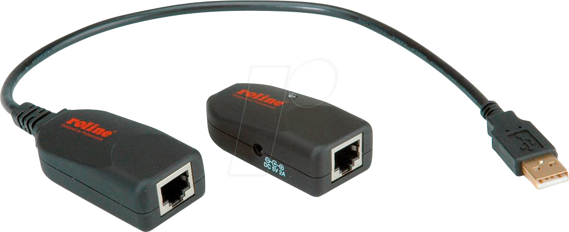 ROLINE 12041100 - USB 2.0 Kabel, A Stecker auf A Buchse, CAT5e/6, bis 50 m