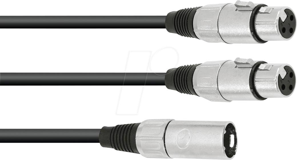 Thumbnail - OMNI 30225210 - Adapterkabel XLR Stecker / 2x XLR Buchse, 1,5 m, schwarz