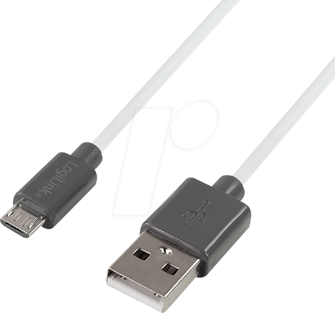 LOGILINK CU0063 - USB 2.0 Kabel, A Stecker auf Micro-B Stecker, weiß/schwarz, 1,8