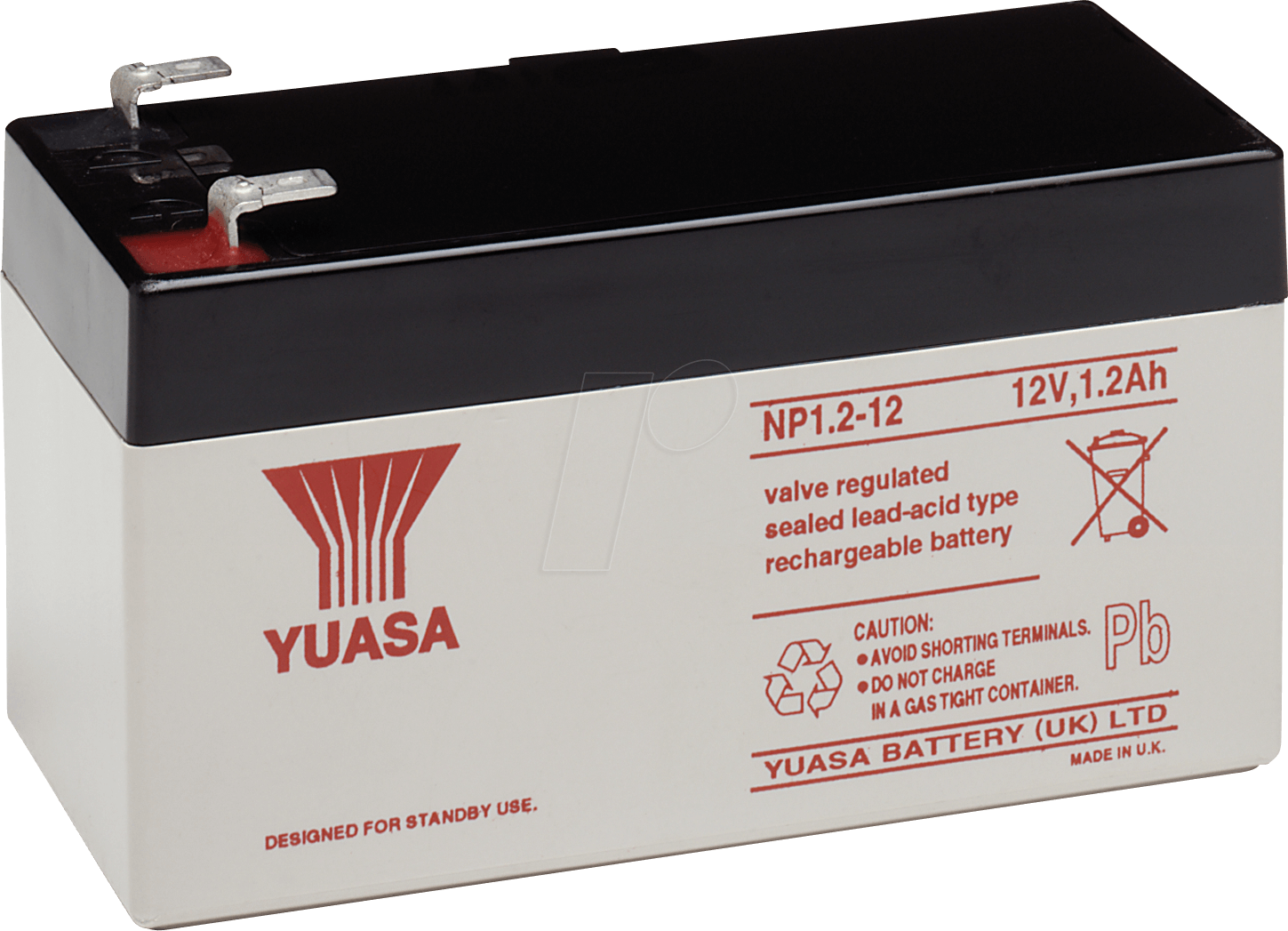 YU NP1,2-12 - Blei-Vlies-Akku, 12 V, 1,2 Ah, VdS
