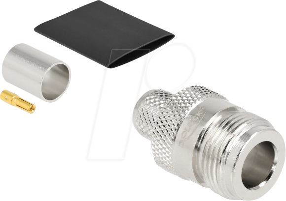 DELOCK 91769 - N Buchse zum Crimpen LMR 400 mit passendem Schrumpfschlauch