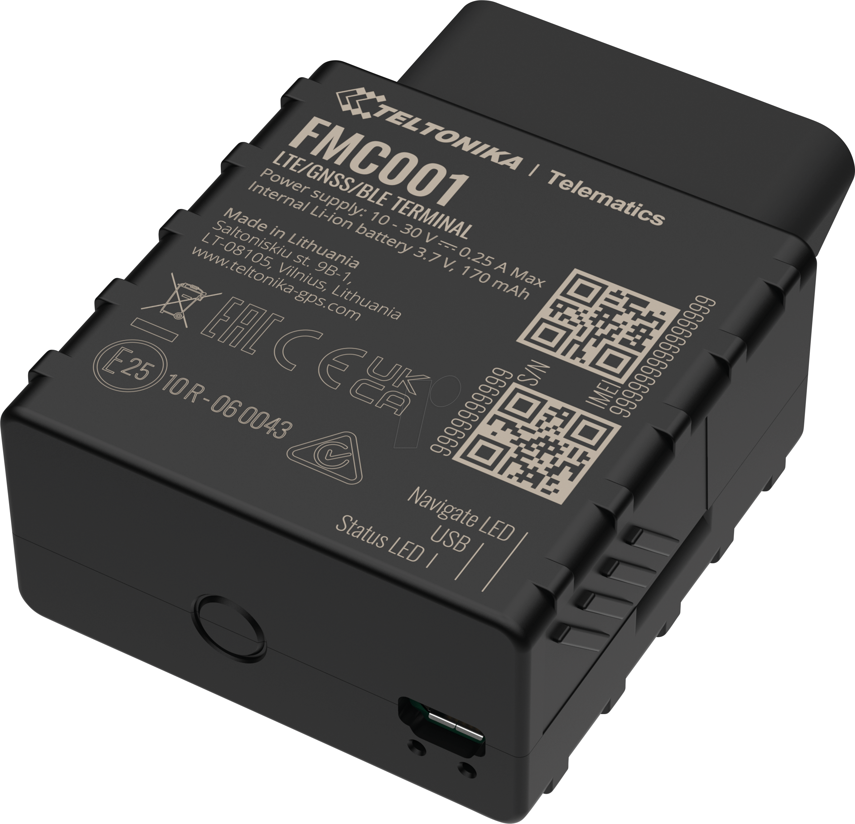 TELTONIKA FMC001 - OBD-Tracker, Plug-and-Play, LTE, GNSS, Bluetooth