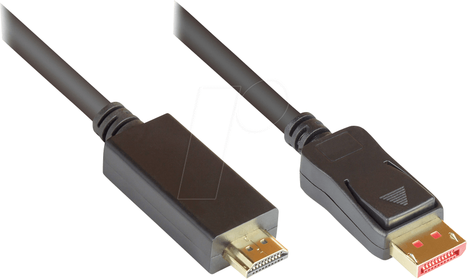 GC DP14-HDMI3 - DisplayPort 1.4 auf HDMI 2.0 A Stecker, 3 m, schwarz