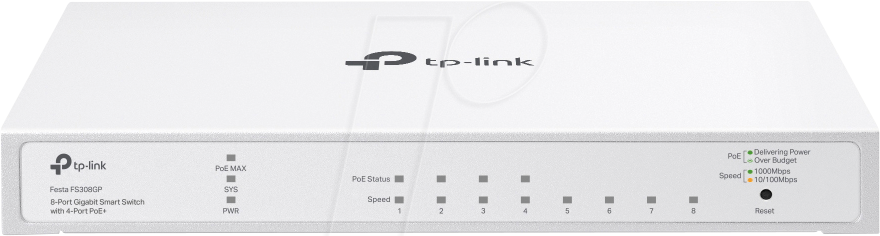 TPLINK FS308GP - Switch, 8-Port, Gigabit Ethernet, PoE+