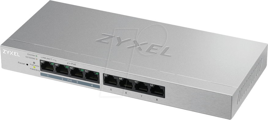ZYXEL GS12008HP2 - Switch, 8-Port, Gigabit Ethernet, PoE+