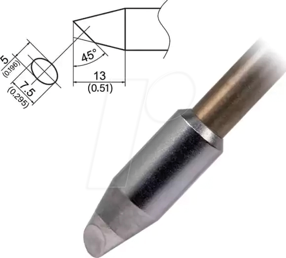 HAK T37-BC5075 - Aktiv-Lötspitze T37-BC5075, 5,0 mm, abgeschrägt