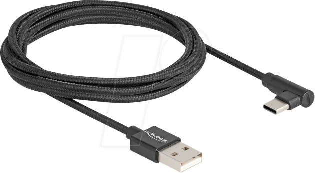DELOCK 80031 - USB 2.0 Kabel, A Stecker/C Stecker, gewinkelt, 2,0 m