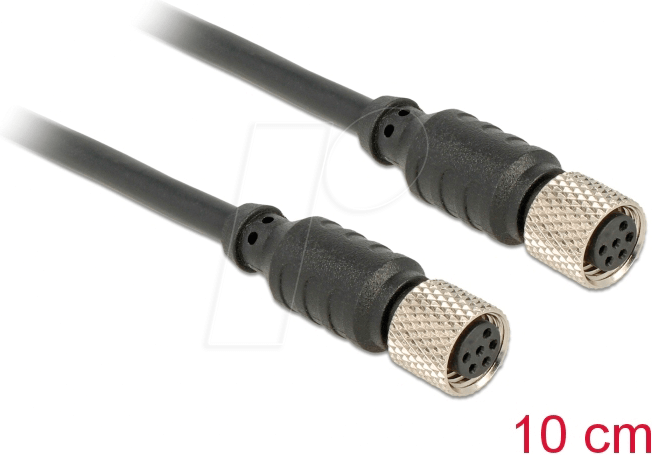 DELOCK 12689 - M8 Sensor- / Aktorkabel 6 Pin Buchse zu 6 Pin Buchse wasserdicht